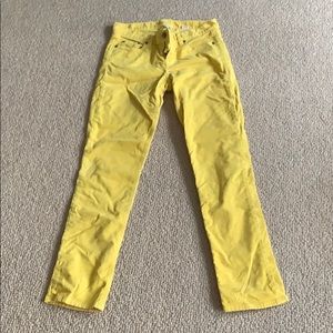 Vintage corduroy pants in bright yellow